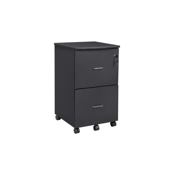 Caisson de Bureau Mobile Noir Caisson de Rangement avec Serrure