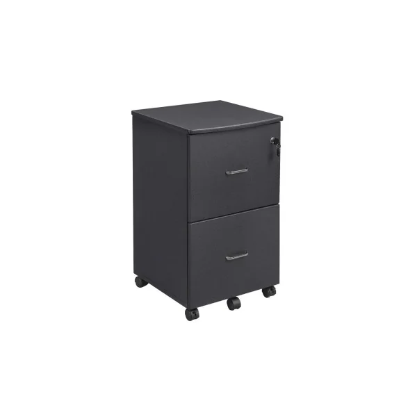 Caisson de Bureau Mobile Noir Caisson de Rangement avec Serrure