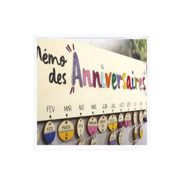 Calendrier des anniversaires en bois - Graine créative