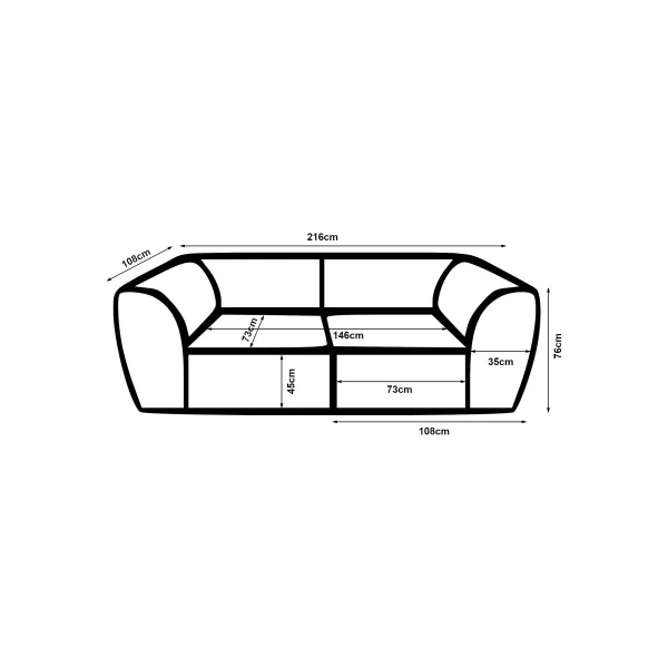 Canapé Confortable Modulable 2 Places Gris