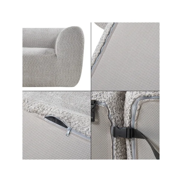 Canapé Confortable Modulable 2 Places Gris