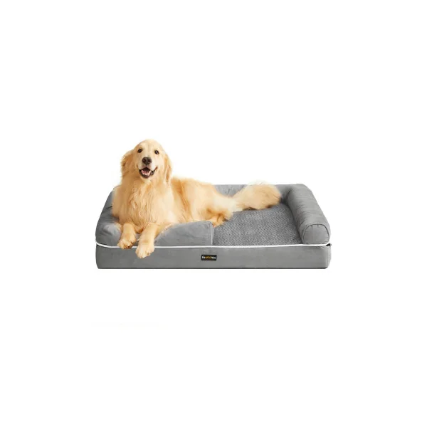 Canapé Lit pour Animaux Panier Chien Orthopédique 106x80 cm Gris