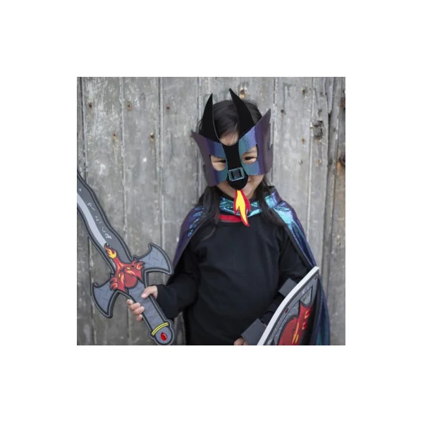 Cape et masque réversibles chevalier dragon 4-6 ans - Great Pretenders