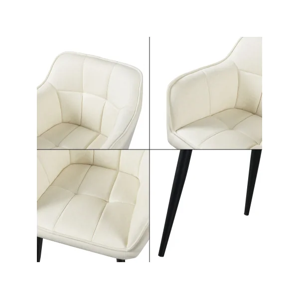 Chaise de Salle à Manger 57 x 53 x 81 cm Tissu Beige