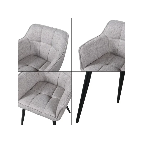 Chaise de Salle à Manger 57 x 53 x 81 cm Tissu Gris