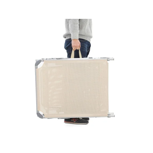 Chaise Longue Beige Bain de Soleil Grand Transat Pliable