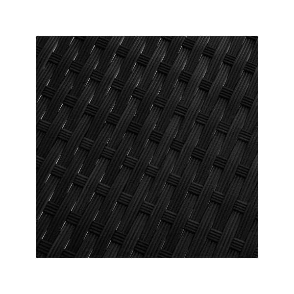 Chaise Longue en Résine Tressée Noir Coussin Beige Transat de Relaxation