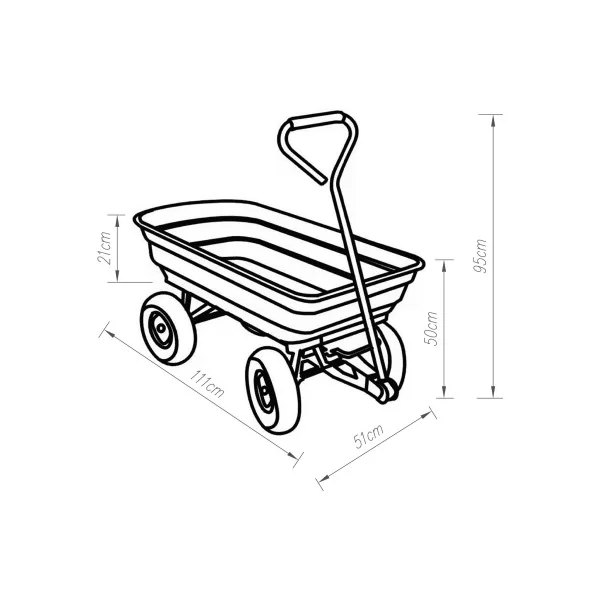 Chariot de Jardin Benne Basculante 250 kg Vert