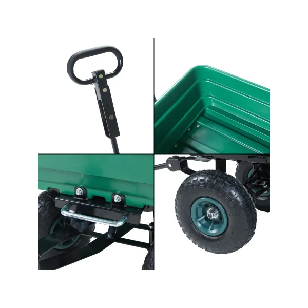 Chariot de Jardin Benne Basculante 250 kg Vert