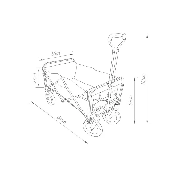 Chariot Pliable de Jardin 80 kg Noir Chariot de Plage Pliable