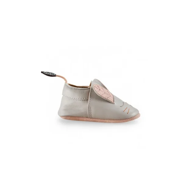 Chaussons cuir lapin gris Après la pluie 0/6 m - Moulin Roty