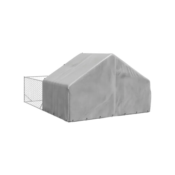 Chenil 12m² 4x3x1,9 m Chenil Grillagé avec Couverte Enclos Chien Spacieux