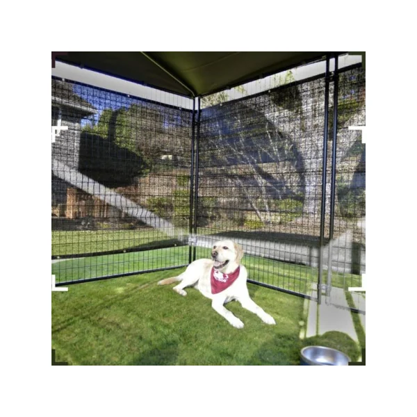 Chenil 3x3x2,28m Maille Soudée Enclos Chien 9m² avec Toit Imperméable