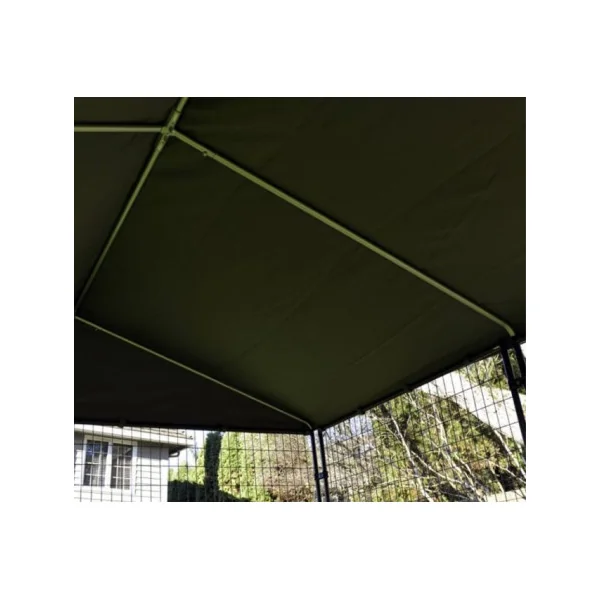 Chenil 3x3x2,28m Maille Soudée Enclos Chien 9m² avec Toit Imperméable