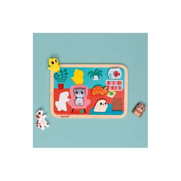 Chunky puzzle Les animaux familiers - Janod