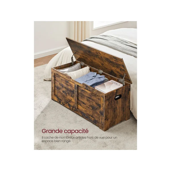 Coffre de Rangement Banc à Chaussures Marron Rustique Rangement pour Jouet Enfant