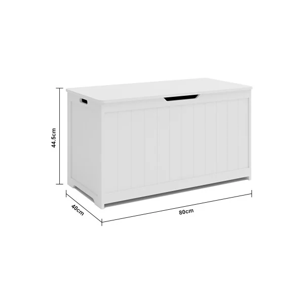 Coffre de Rangement Blanc 80 x 40 x 45 cm Coffre Jouets Blanc