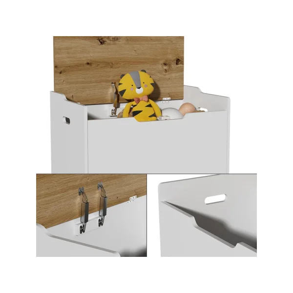 Coffre de Rangement Enfant avec Banc Intégré Coffre Jouet Chambre Enfant