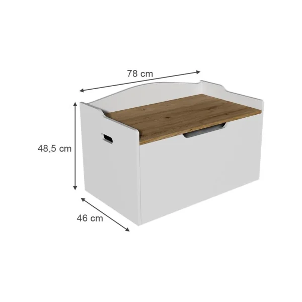 Coffre de Rangement Enfant avec Banc Intégré Coffre Jouet Chambre Enfant