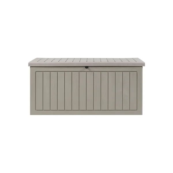 Coffre de Rangement Extérieur Polypropylène 124 x 53 x 57 cm Beige Effet Bois