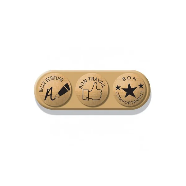 Coffret 3 tampons encouragements en bois - CréaLign'