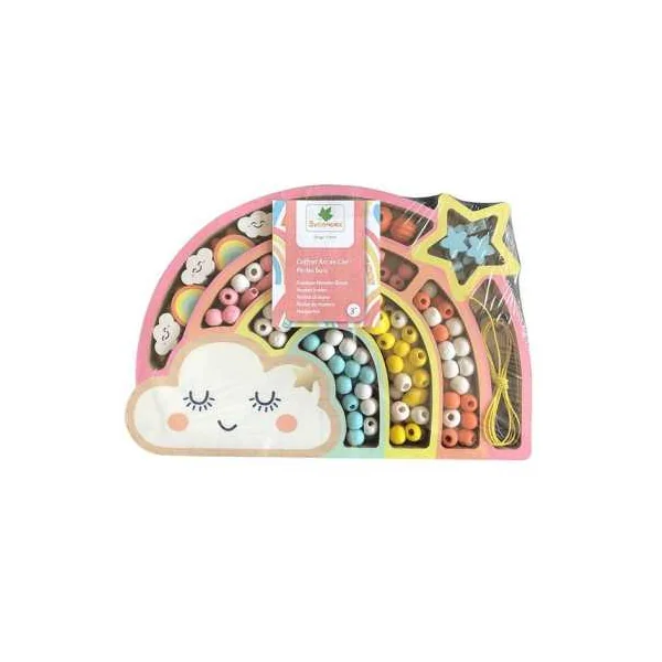 Coffret arc en ciel perles en bois - Sycomore