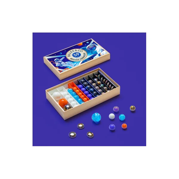 Coffret de 59 billes Space mission - Billes & Co
