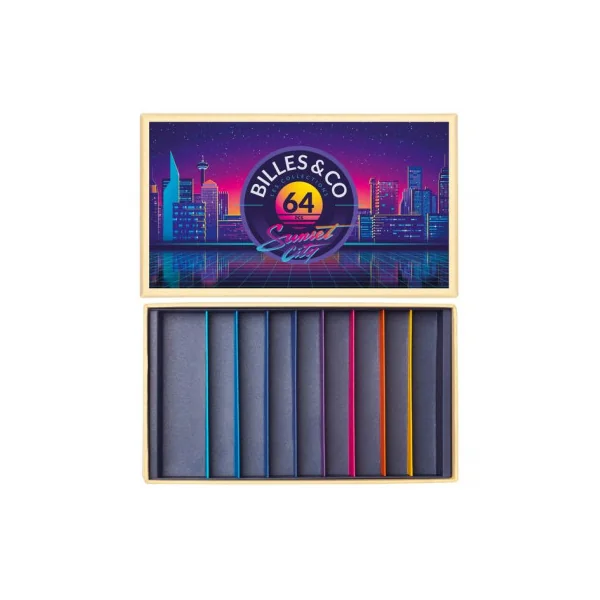 Coffret de 64 billes Sunset city - Billes & Co