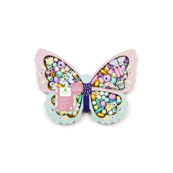 Coffret de perles en bois Papillon - Sycomore