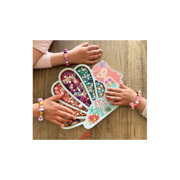 Coffret sirène 400 perles en bois - Sycomore