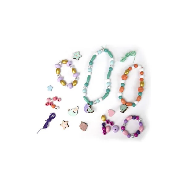 Coffret sirène 400 perles en bois - Sycomore