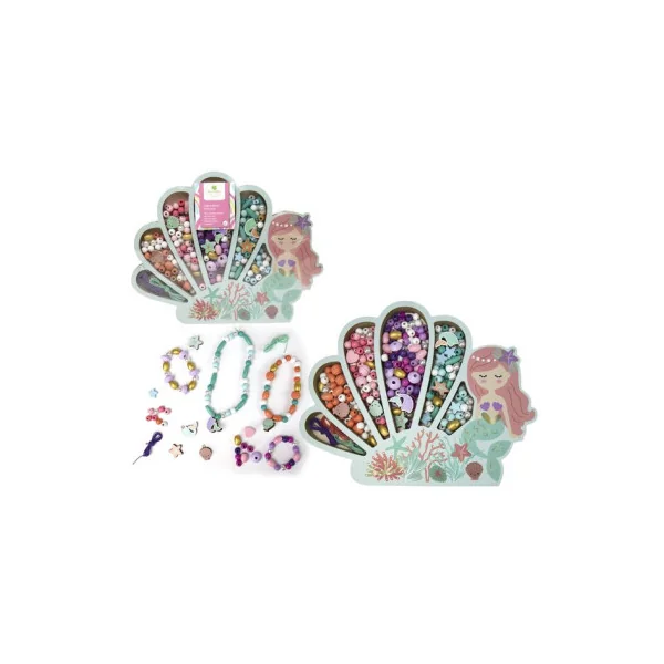 Coffret sirène 400 perles en bois - Sycomore