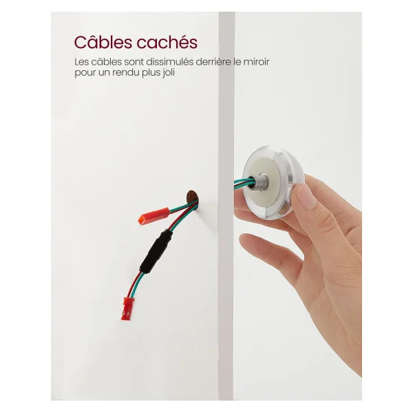 Coiffeuse avec Miroir et 9 Ampoules Table de Maquillage avec 2 Tiroirs et 3 Compartiments de Rangement