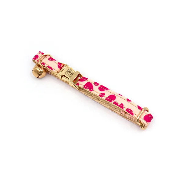 Collier Chat Personnalisé Léopard Rose