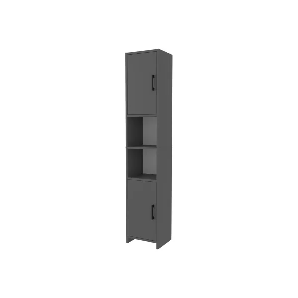 Colonne de Cuisine 35 x 30 x 180 cm Anthracite Meuble de Rangement 2 Placards
