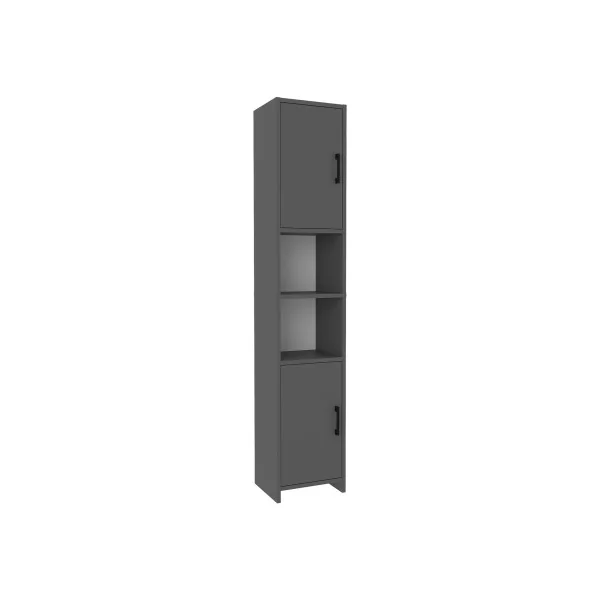 Colonne de Cuisine 35 x 30 x 180 cm Anthracite Meuble de Rangement 2 Placards