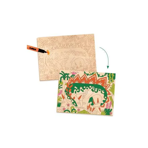 Coloriage sur bois Dino world - Djeco