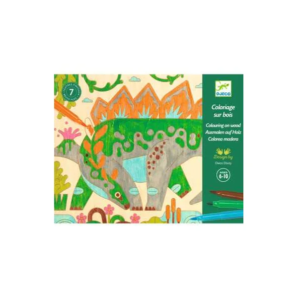 Coloriage sur bois Dino world - Djeco