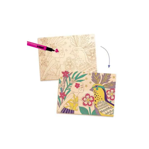 Coloriage sur bois Sweet girls - Djeco