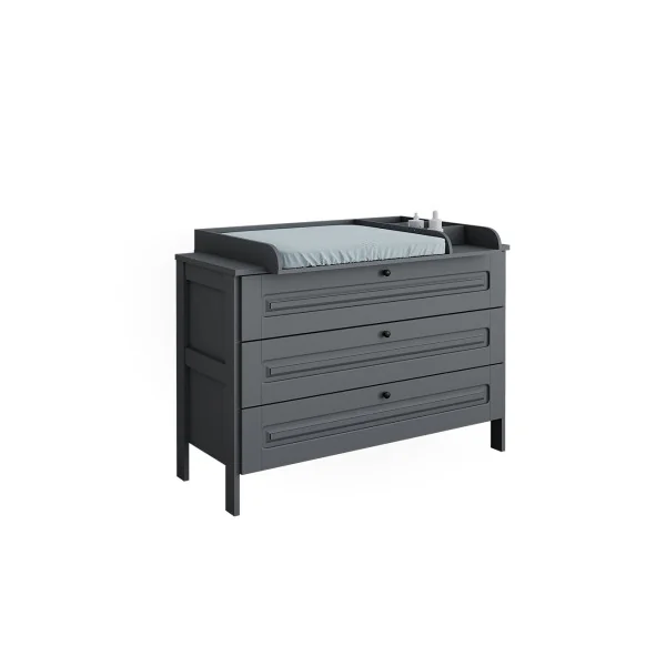 Commode à Langer Grise 3 Tiroirs Table Langer Gris Plan à Langer Amovible