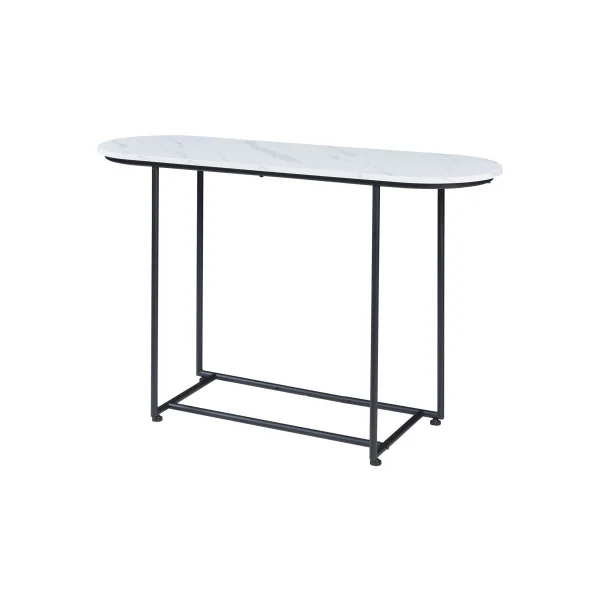 Console de Salon avec Plateau Imitation Marbre Console D'entrée Structure Métal