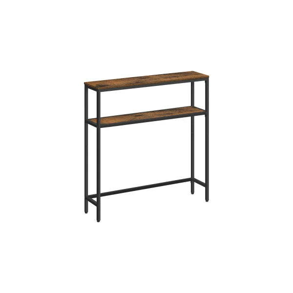 Console d'Entrée pour Couloir 2 Niveaux Marron Rustique et Noir