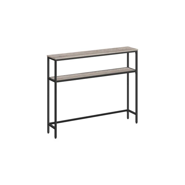 Console d'Entrée Table d'Entrée pour Couloir 100 x 20 x 80 cm Grège Chiné et Noir 2 Niveaux
