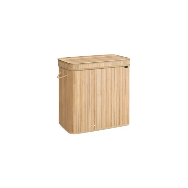 Corbeille Linge en Bambou 150 L Panier à Linge en Bambou avec Couvercle
