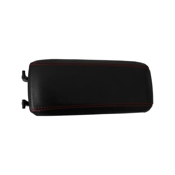 Couvercle pour Accoudoir Central de Voiture Cuir Synthétique Rouge et Noir