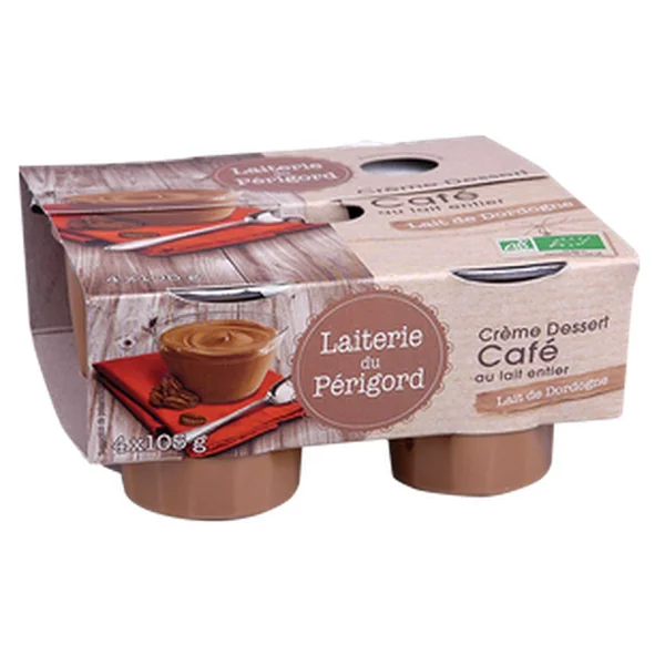 Crèmes dessert au café BIO, Laiterie du Périgord (x 2, 420 g)