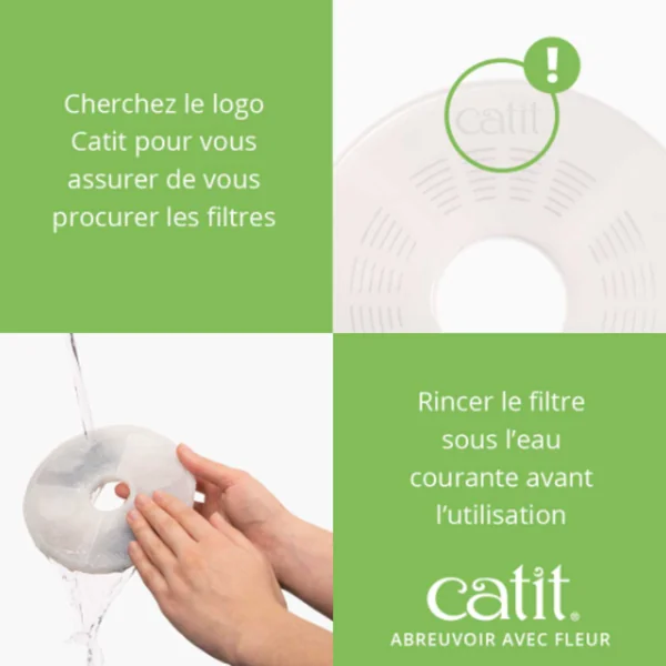 Distributeur Chat – Catit Fontaine à eau Flower coloris vert – 3 litres