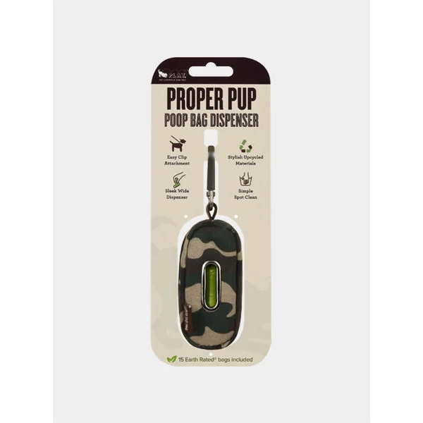 Distributeur sacs à crottes pour chien en tissu - Camouflage