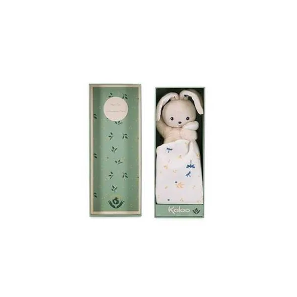 Doudou lapin Blanc délicat Carré Douceur - Kaloo