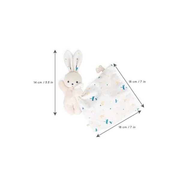 Doudou lapin Blanc délicat Carré Douceur - Kaloo